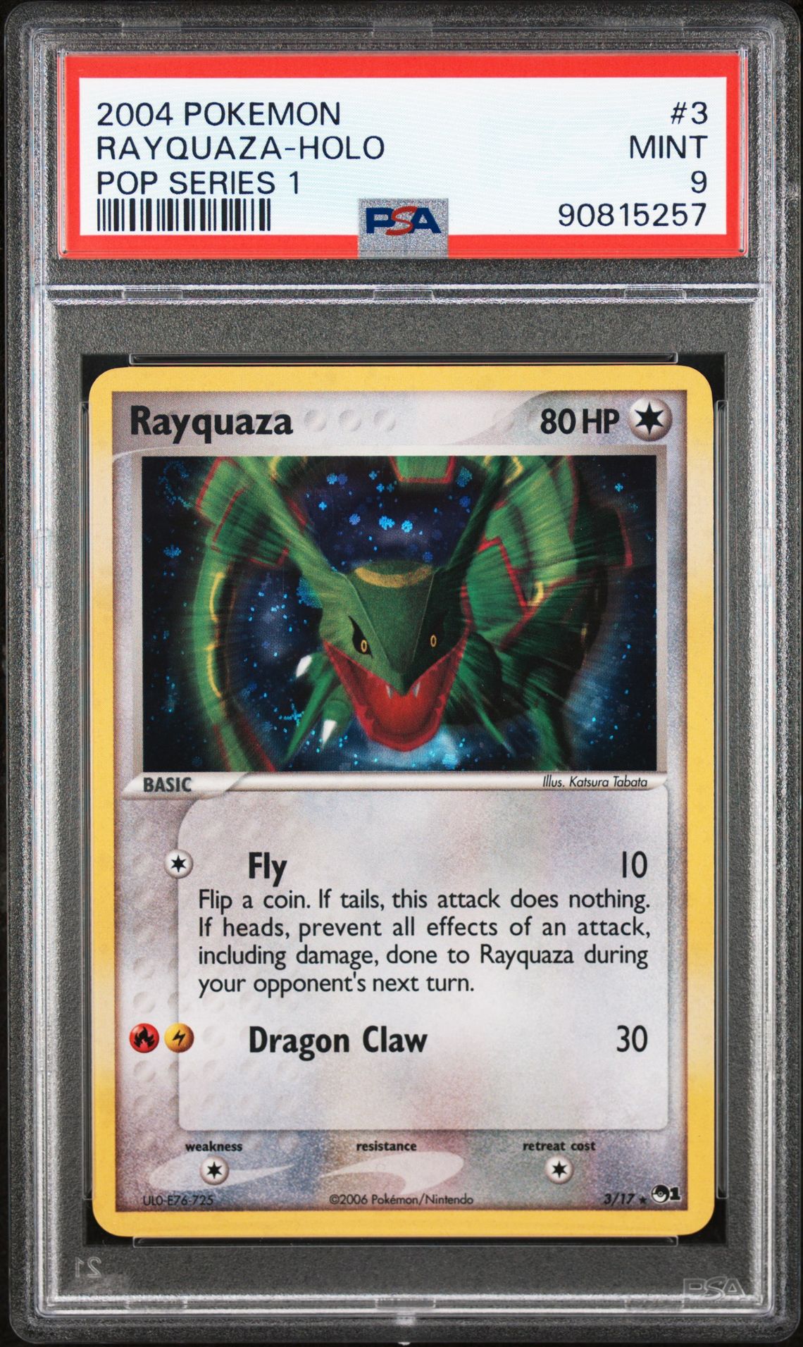 2004 Pokemon POKEMON POP SERIES 1 #3 Rayquaza-Holo front
