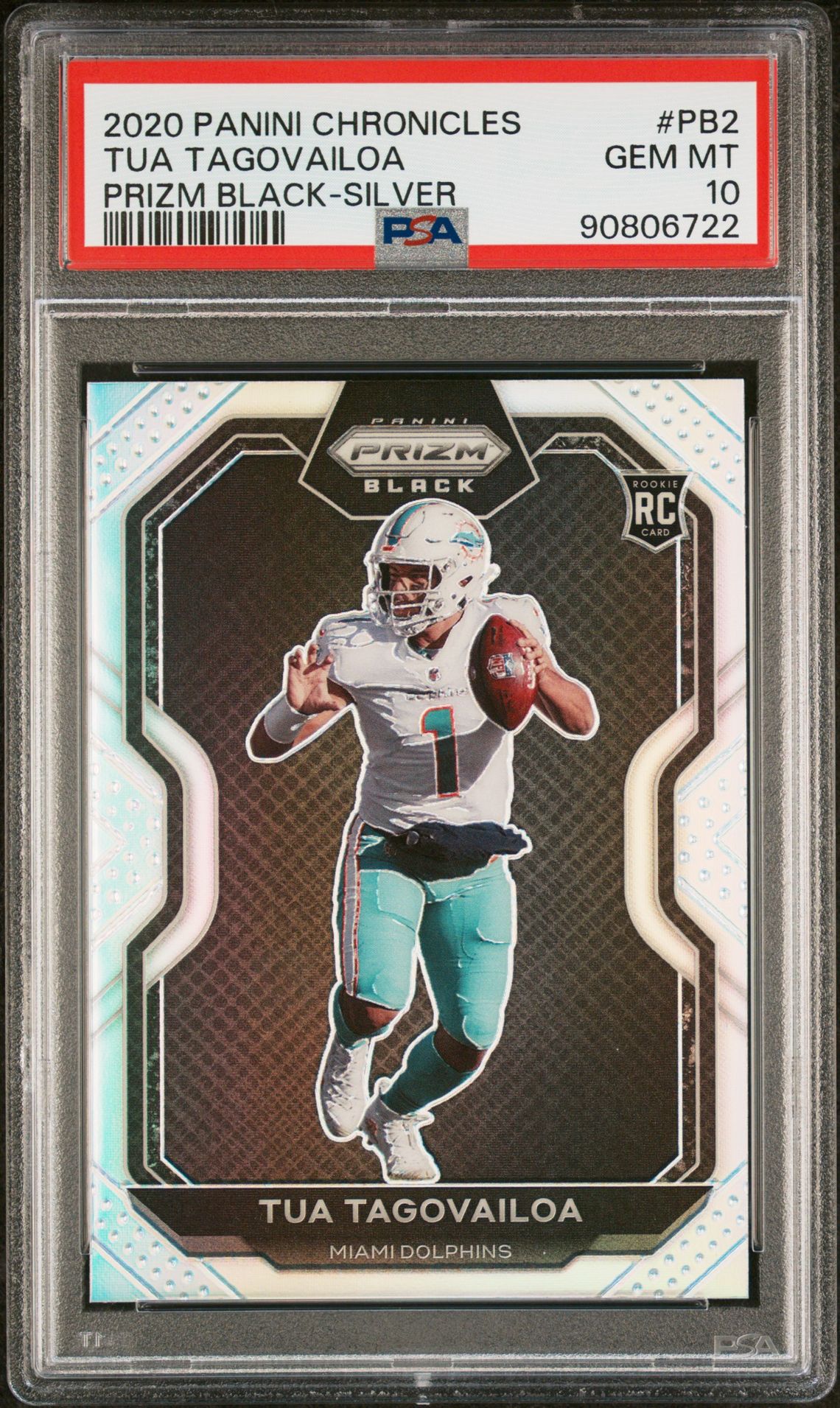 2020 Panini PANINI CHRONICLES PRIZM BLACK SILVER #PB2 Tua Tagovailoa front