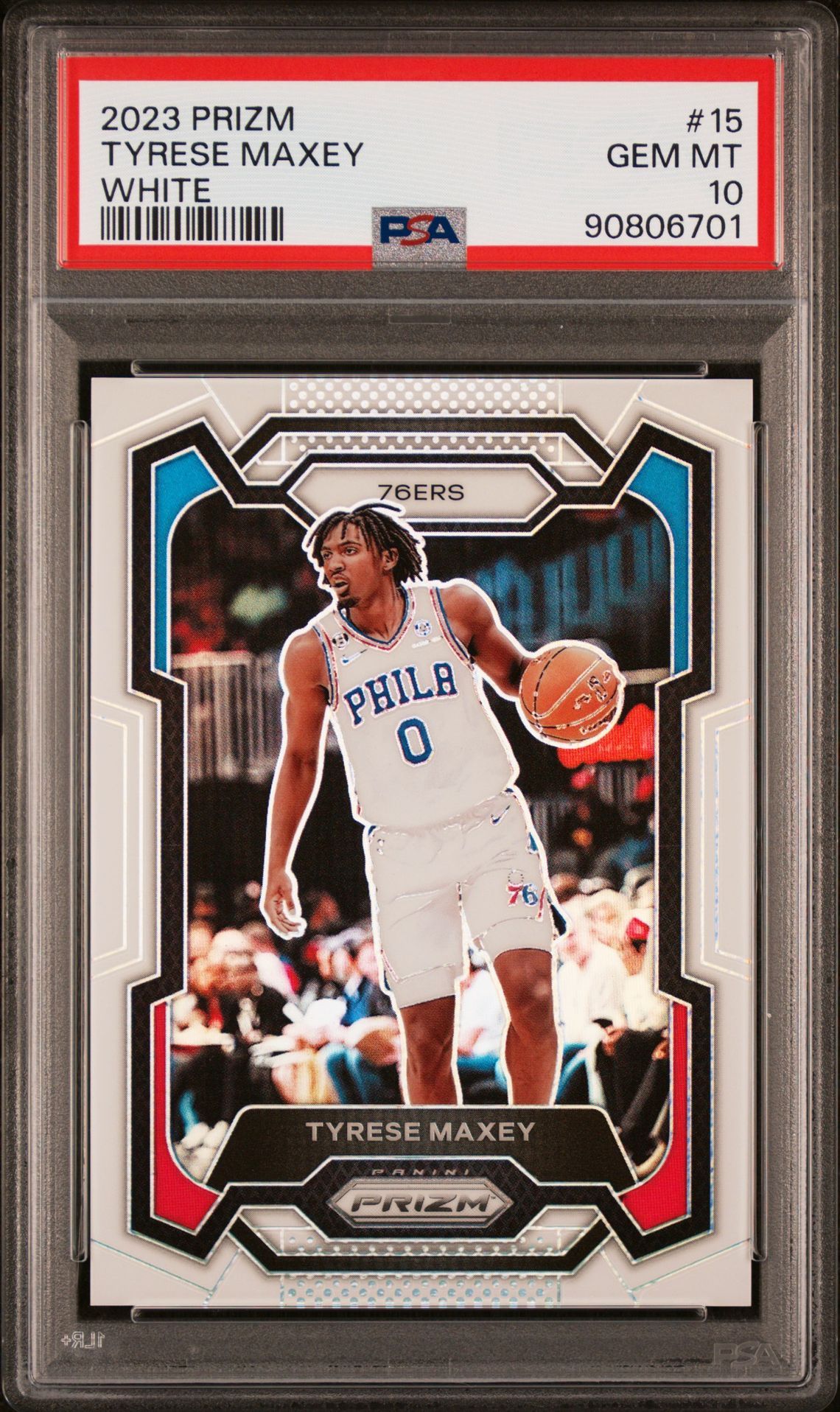2023 Panini PANINI PRIZM WHITE PRIZM #15 Tyrese Maxey front