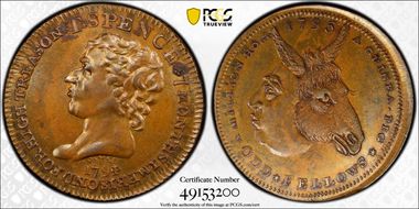 1795 Tk 1/2D DH-686 Middlesex, Spence's MS63BN