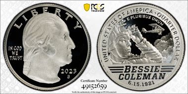 2023-S 25C Bessie Coleman-Silver PR69DCAM