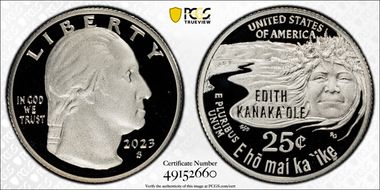 2023-S 25C Edith Kanaka'ole-Silver PR69DCAM