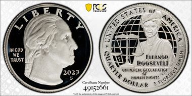 2023-S 25C Eleanor Roosevelt-Silver PR70DCAM
