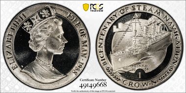 1988-PM Crown Queen Mary KM-232 CuNi MS68