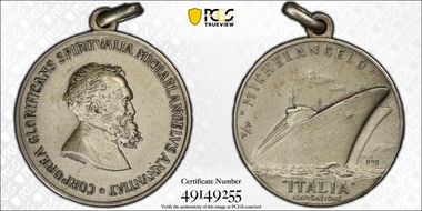 (1965) Medal SS Michelangelo Maiden Voyage Ag MS64