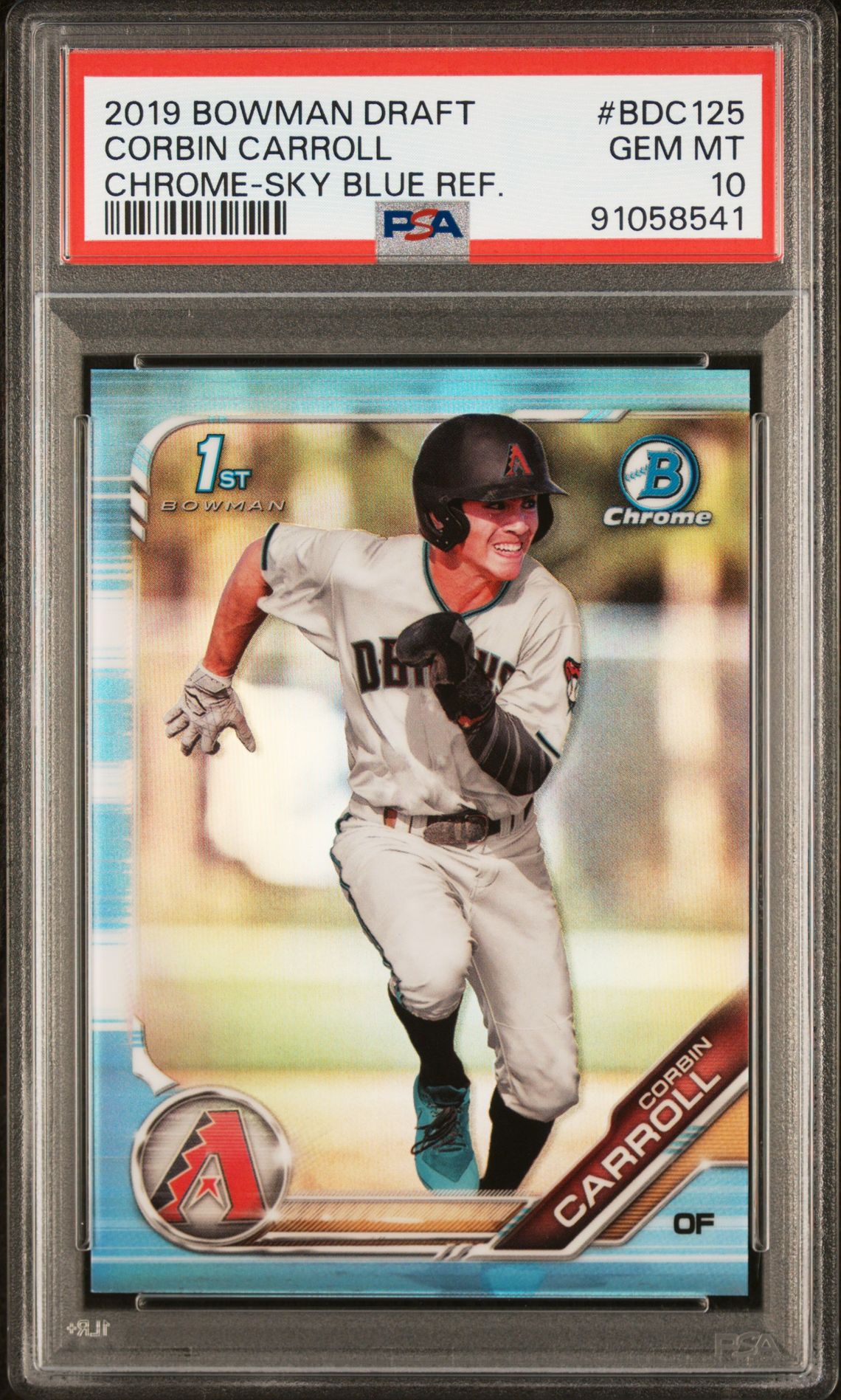 2019 Bowman BOWMAN DRAFT CHROME-SKY BLUE REF. #BDC125 Corbin Carroll front