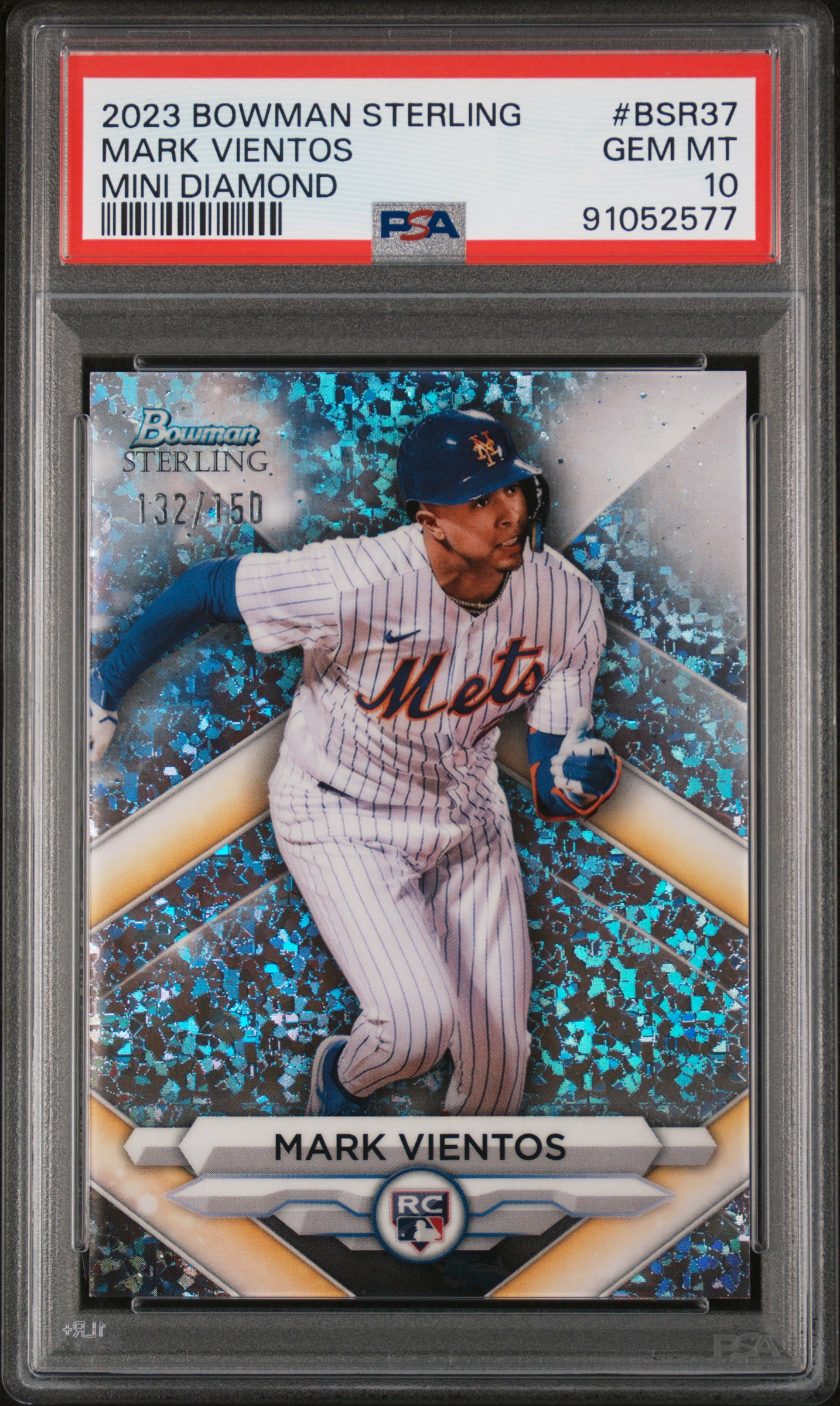 2023 Bowman Sterling Mark Vientos #Bsr37 (Mini Diamond Refractor) Gem Mt 10 back