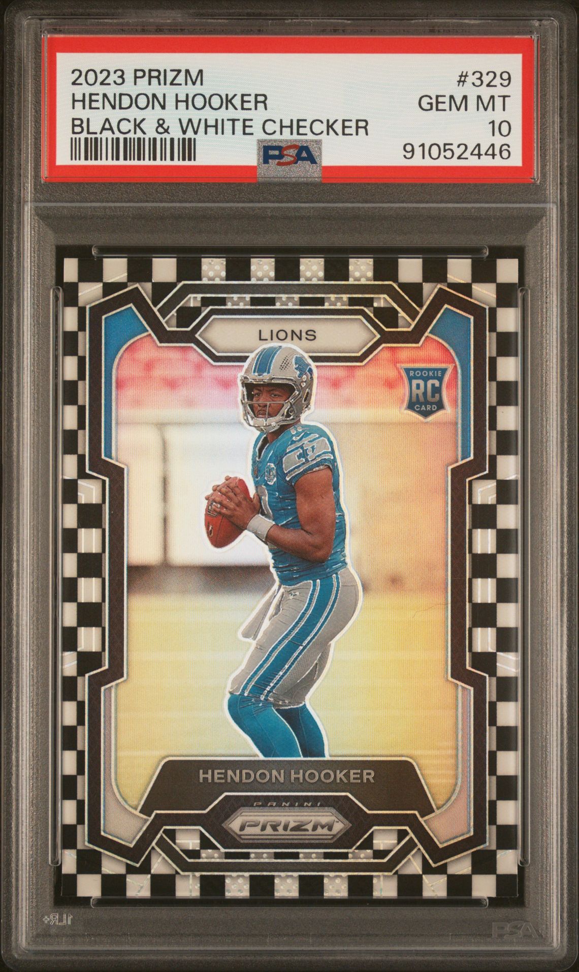 2023 Panini Prizm Hendon Hooker #329 (Black & White Checker) Gem Mt 10 front