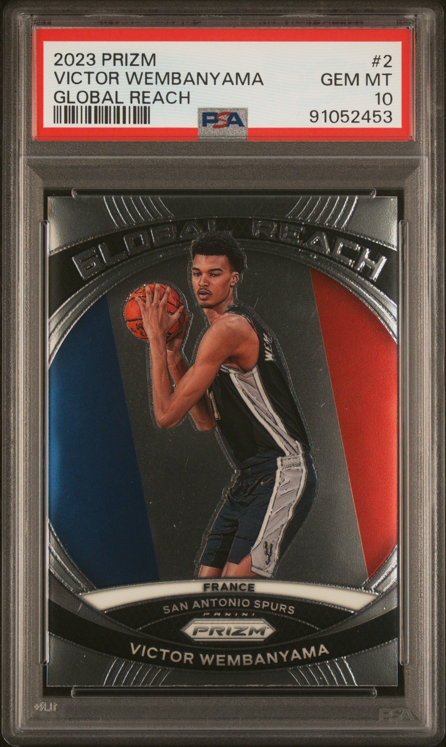 2023 Panini Prizm Global Reach Victor Wembanyama #2 Gem Mt 10 front