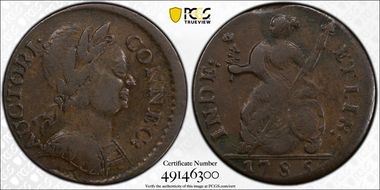 1785 CT 1/2P Bust Right, Miller 3.4-F.2 VF35BN