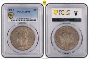 1875-S T$1 AU58