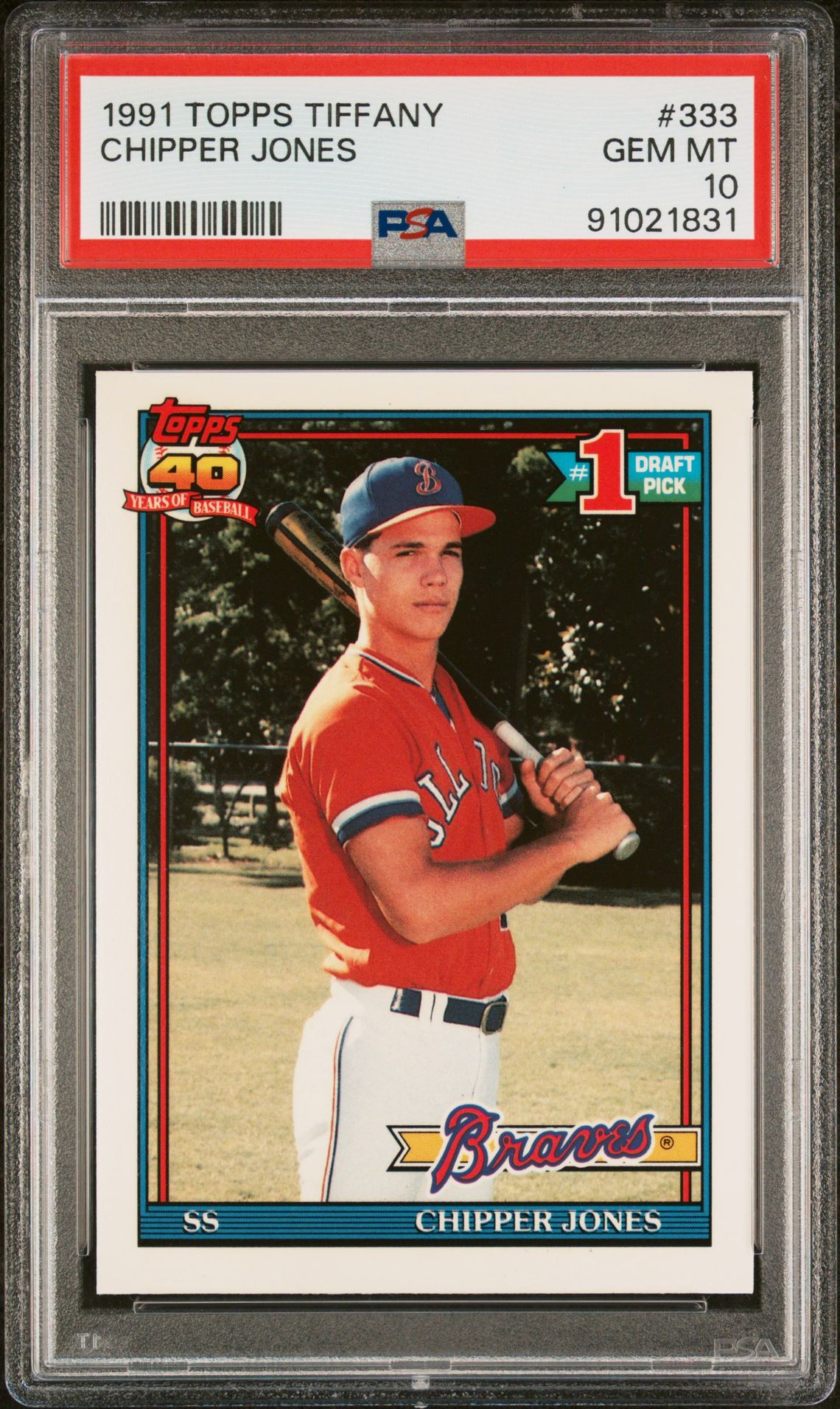 1991 Topps TOPPS TIFFANY #333 Chipper Jones front