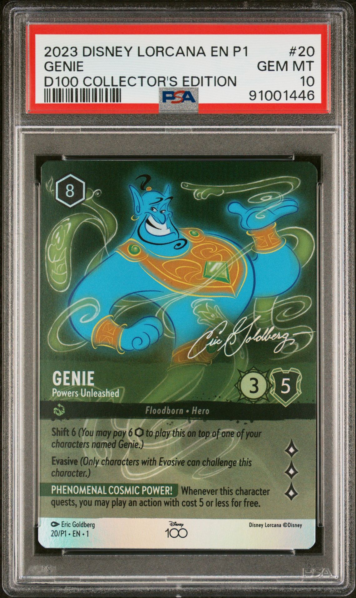 2023 Disney DISNEY LORCANA EN P1-PROMO D100 COLLECTOR'S EDITION #20 Genie front