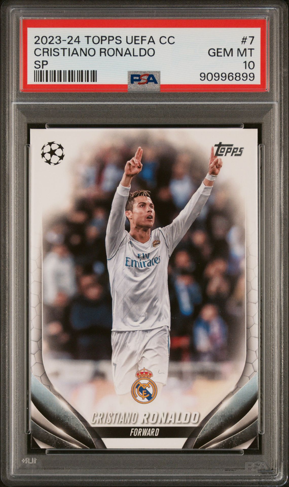 2023-24 Topps Uefa Club Competitions Cristiano Ronaldo #7 (Sp) Gem Mt 10 front view - PSA graded GEM MT 10