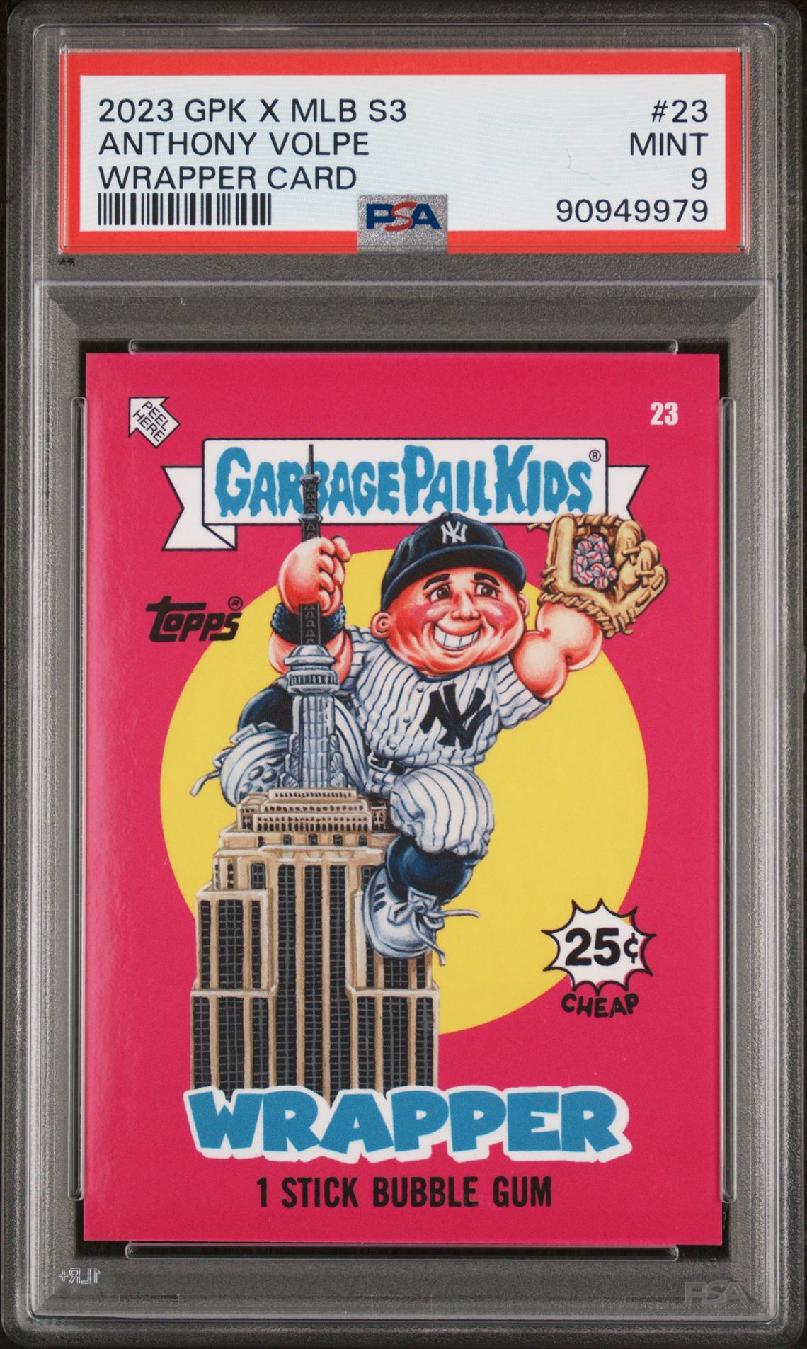 2023 Topps TOPPS GARBAGE PAIL KIDS X MLB SERIES 3 WRAPPER CARDS #23 Anthony Volpe front