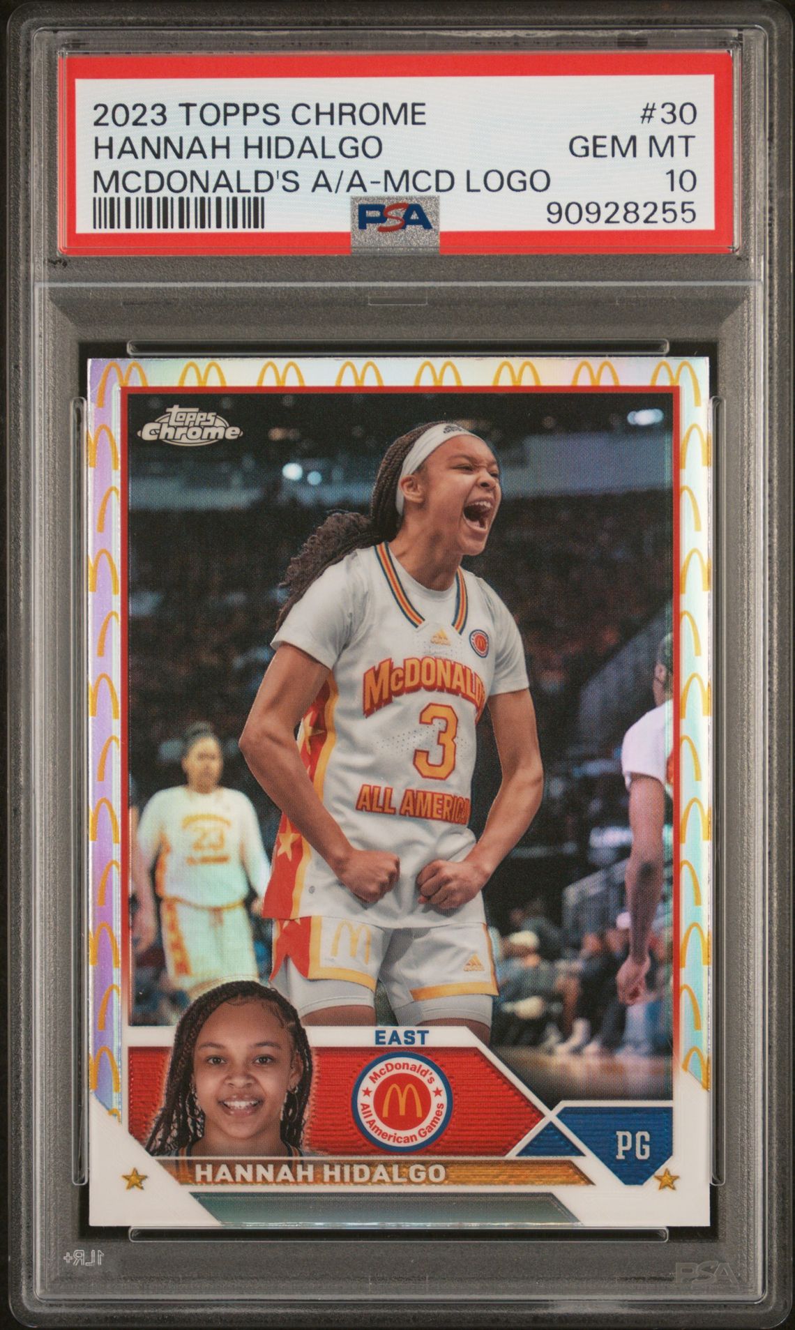 2023 Topps Chrome TOPPS CHROME MCDONALD'S ALL-AMERICAN MCDONALD'S A/A-MCD LOGO REF #30 Hannah Hidalgo front