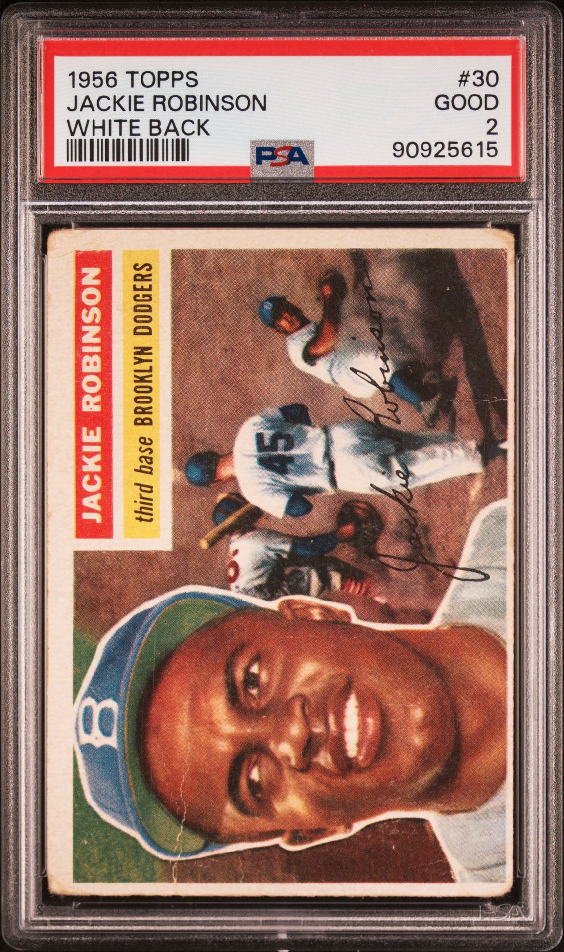 1956 Topps TOPPS WHITE BACK #30 Jackie Robinson front