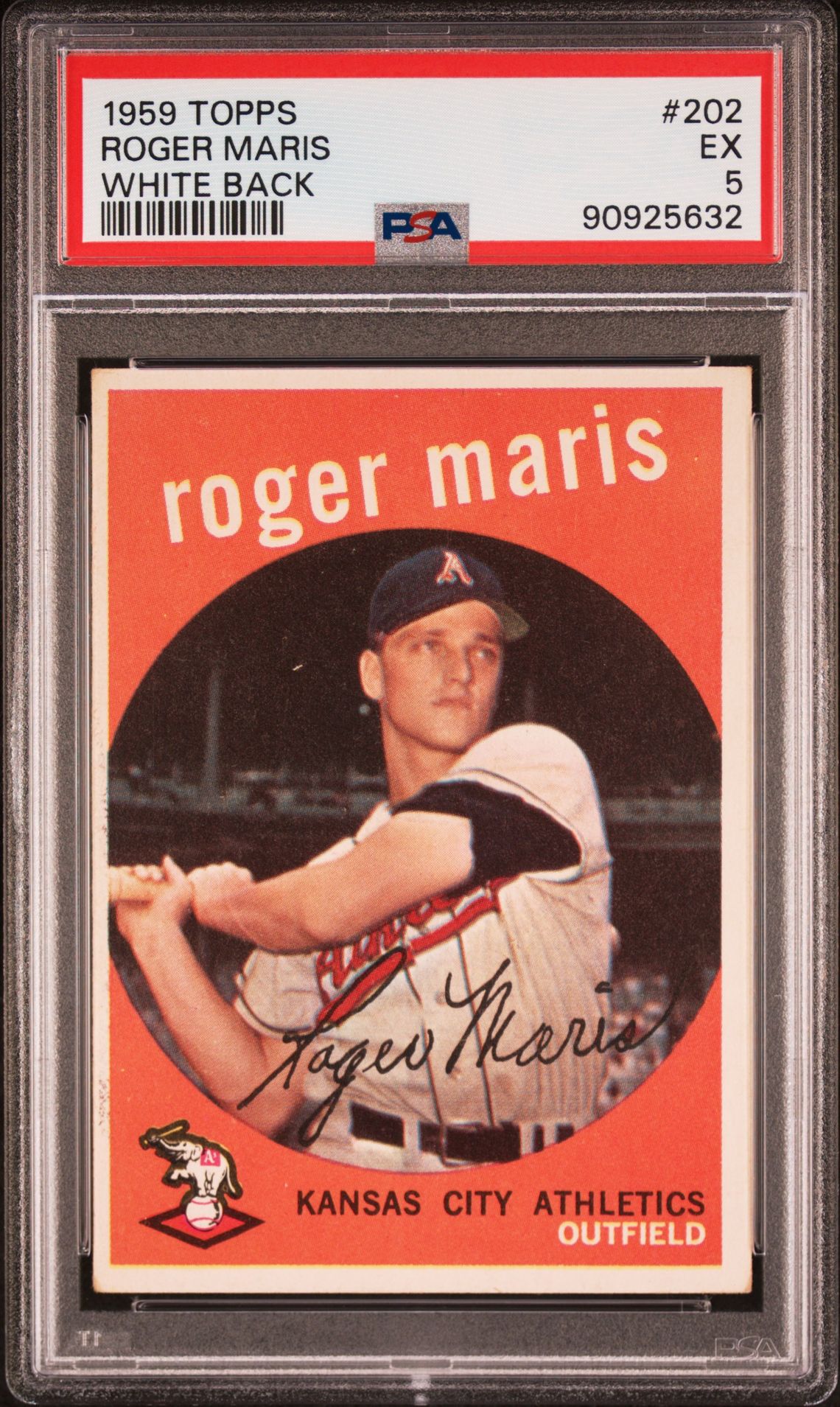 1959 Topps TOPPS WHITE BACK #202 Roger Maris front