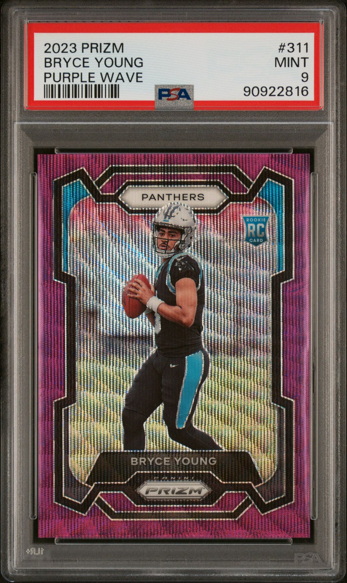 2023 Panini Prizm Bryce Young #311 (Purple Wave) Mint 9 front