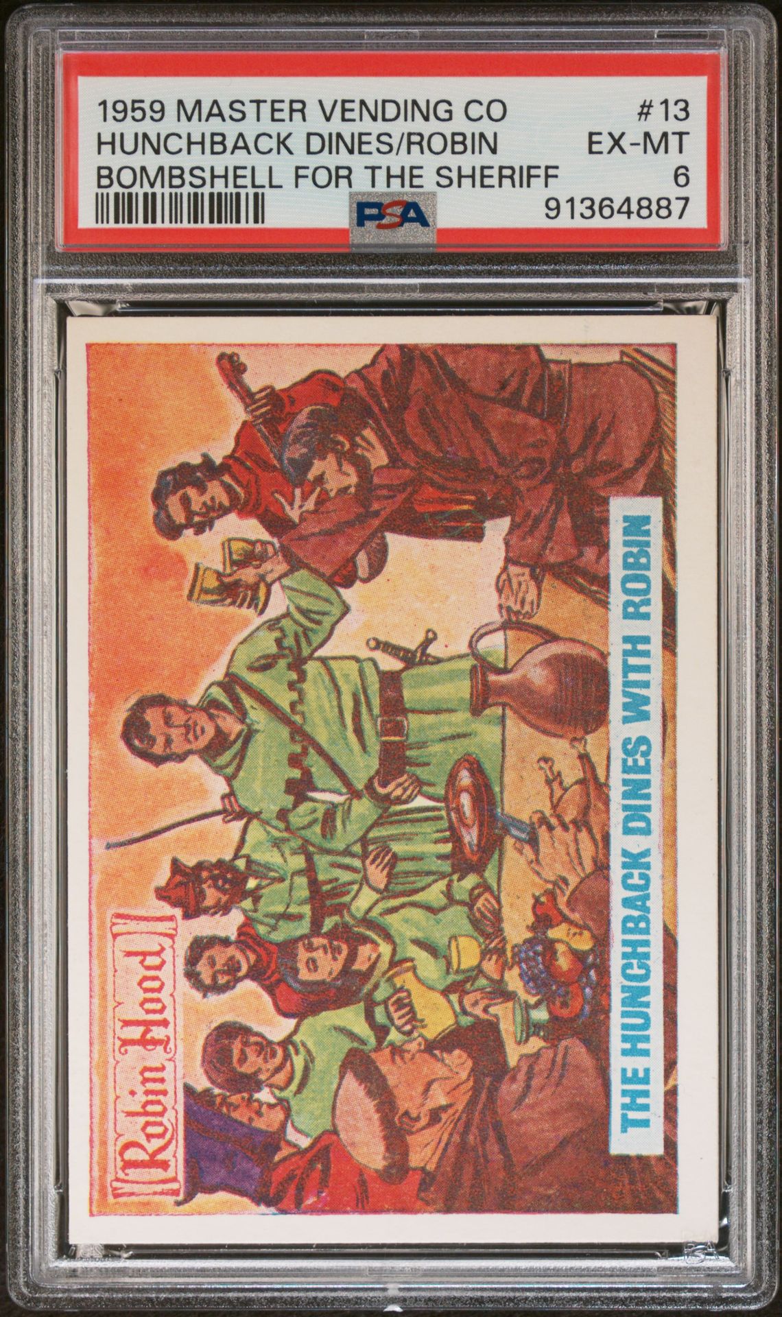 1959 MASTER VENDING CO ROBIN HOOD BOMBSHELL FOR THE SHERIFF #13 Hunchback Dines/Robin front