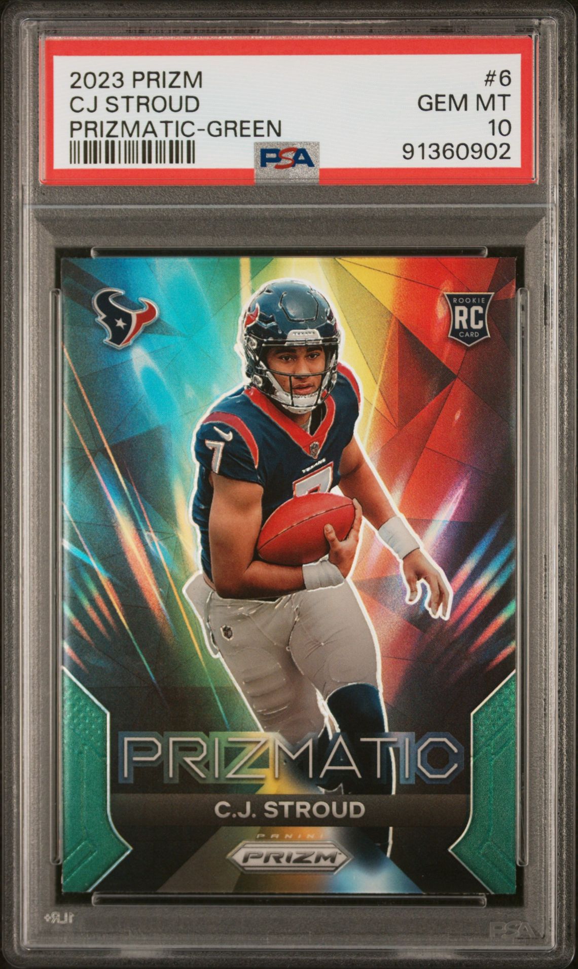 2023 Panini Prizm Prizmatic Cj Stroud #6 (Prizmatic-Green Prizm) Gem Mt 10 front