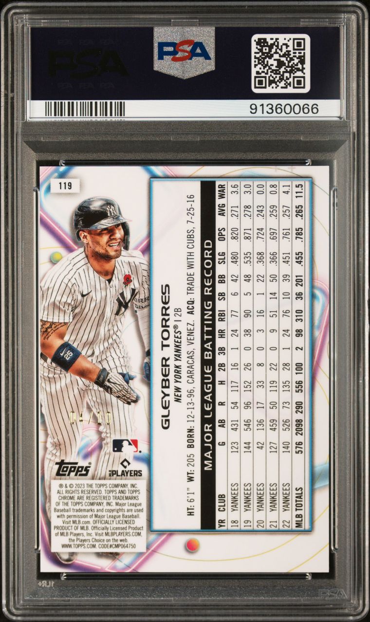PSA Set Registry Showcase: 2023 Topps Cosmic Chrome Gleyber Torres