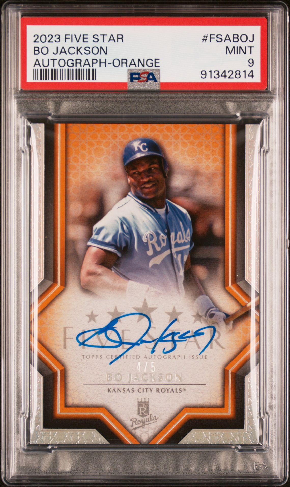 2023 Topps TOPPS FIVE STAR AUTOGRAPHS ORANGE #FSABOJ Bo Jackson front