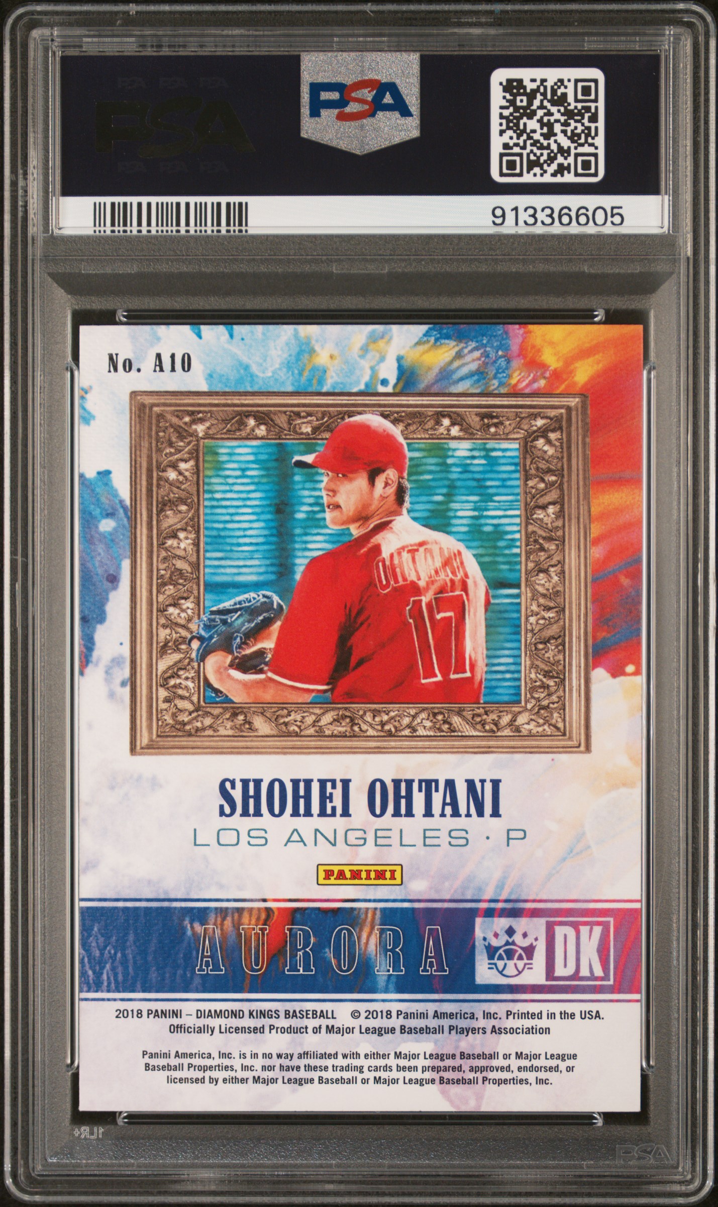 2018 Panini Diamond Kings Aurora Shohei Ohtani #A10 (Aurora) Gem Mt 10 back