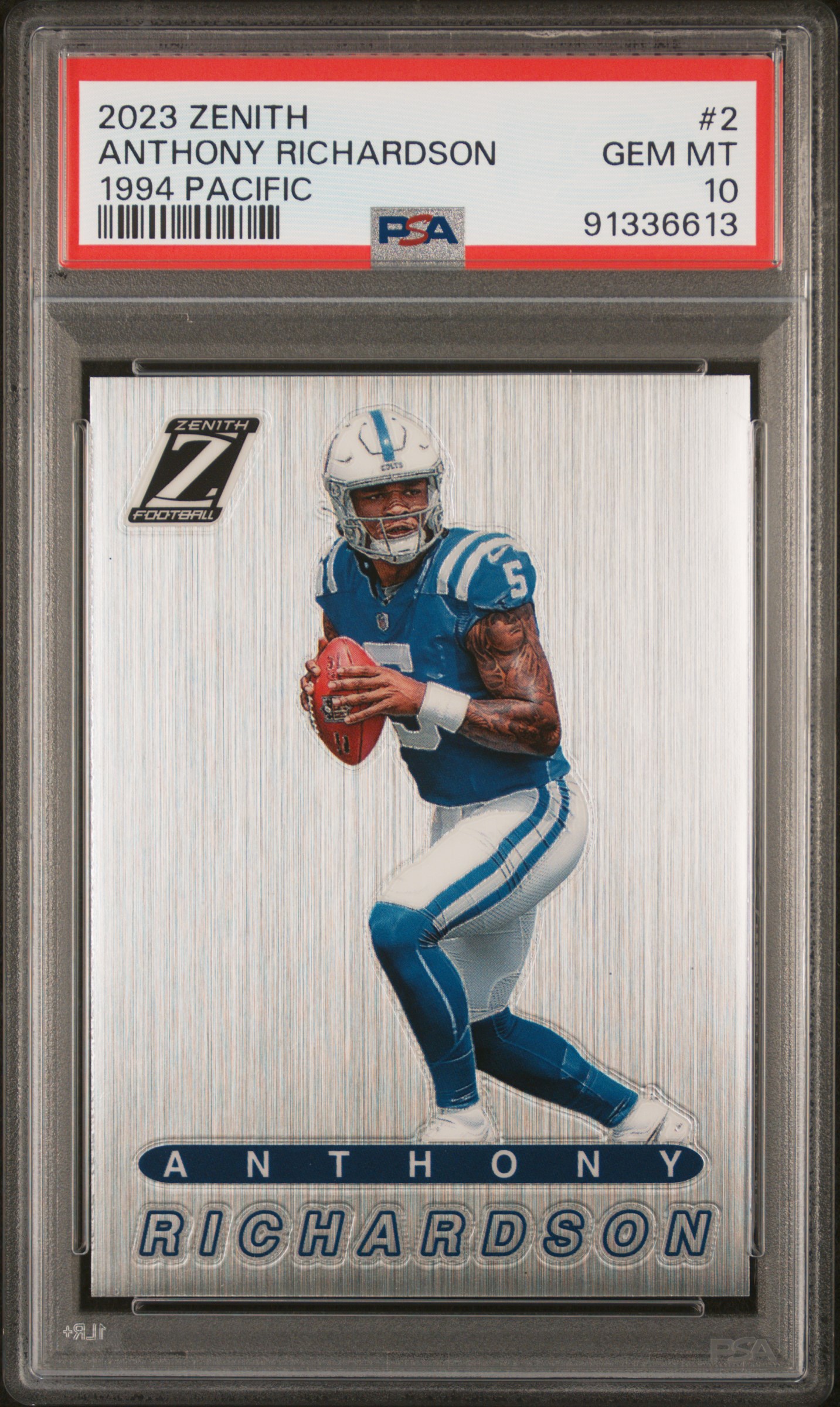 2023 Panini Zenith 1994 Pacific Anthony Richardson #2 Gem Mt 10 front