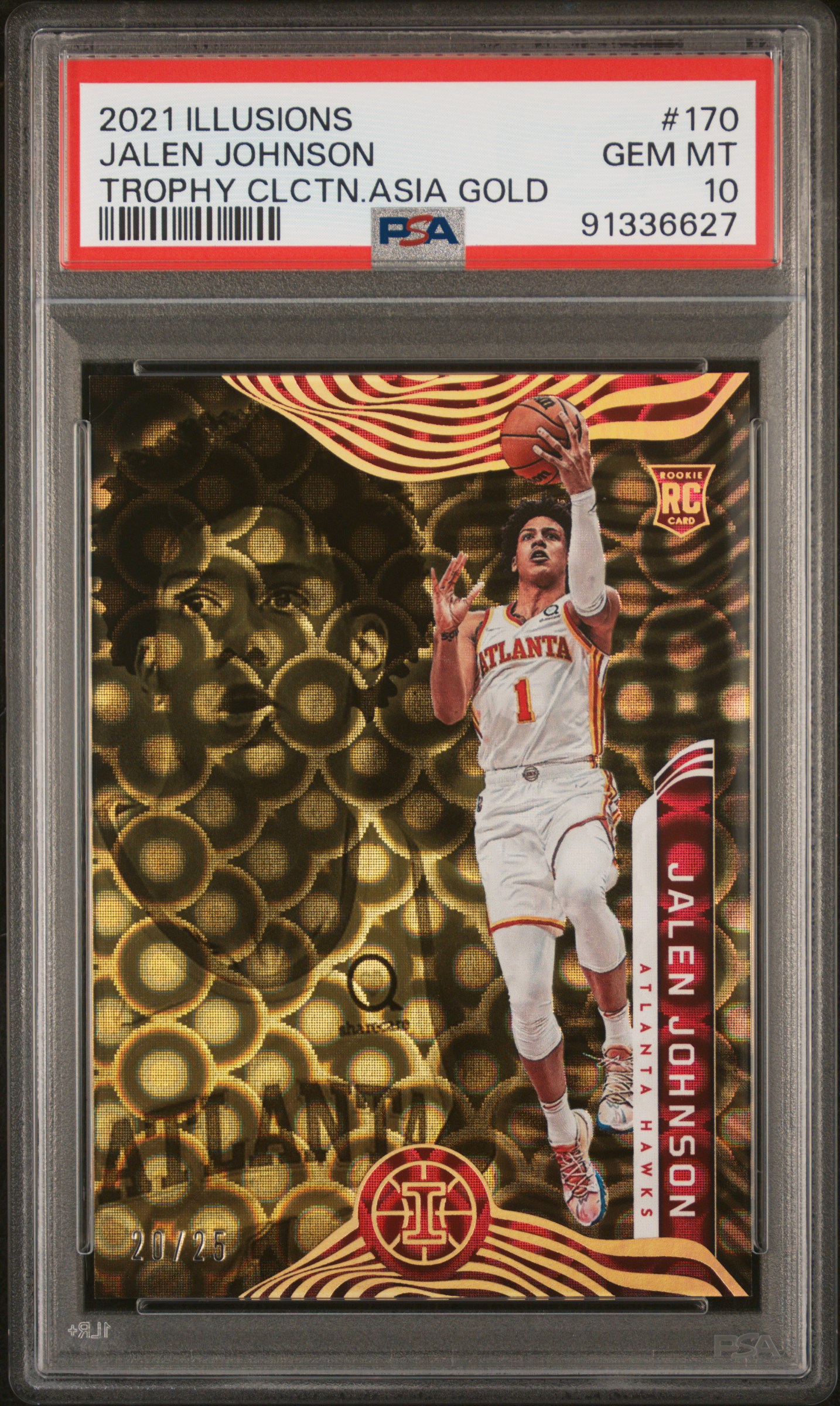 2021 Panini Illusions Jalen Johnson #170 (Trophy Clctn.asia Gold) Gem Mt 10 front