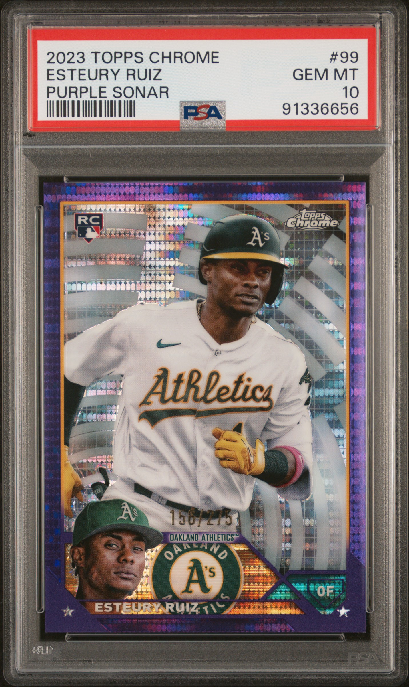2023 Topps Chrome Esteury Ruiz #99 (Purple Sonar Refractor) Gem Mt 10 front