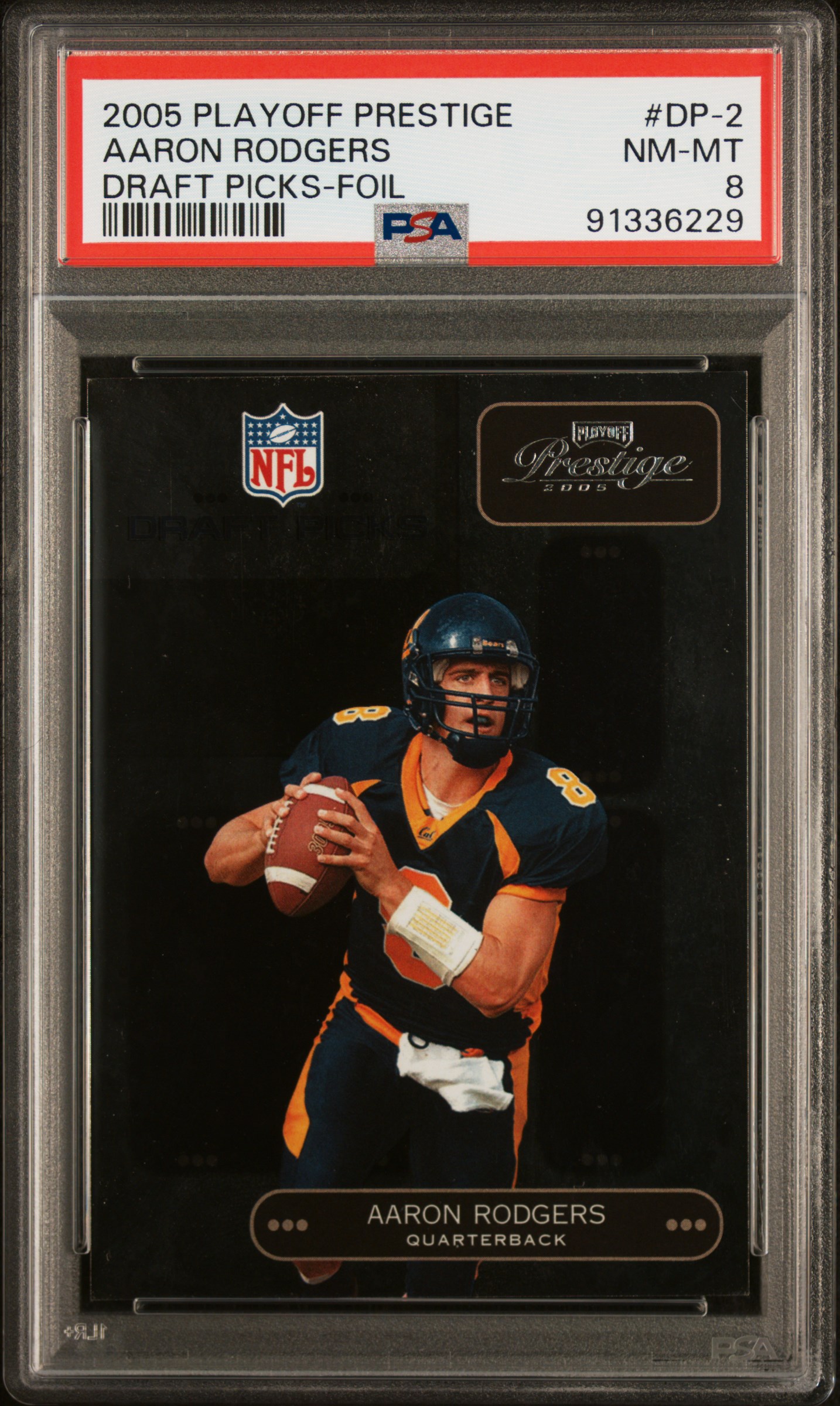 2005 Playoff Prestige Draft Picks Aaron Rodgers #Dp-2 (Draft Picks-Foil) Nm-Mt 8 front