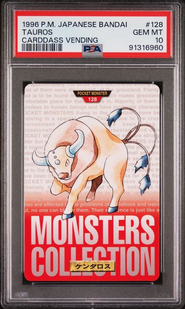 Tauros card PSA 10, cert 91316960