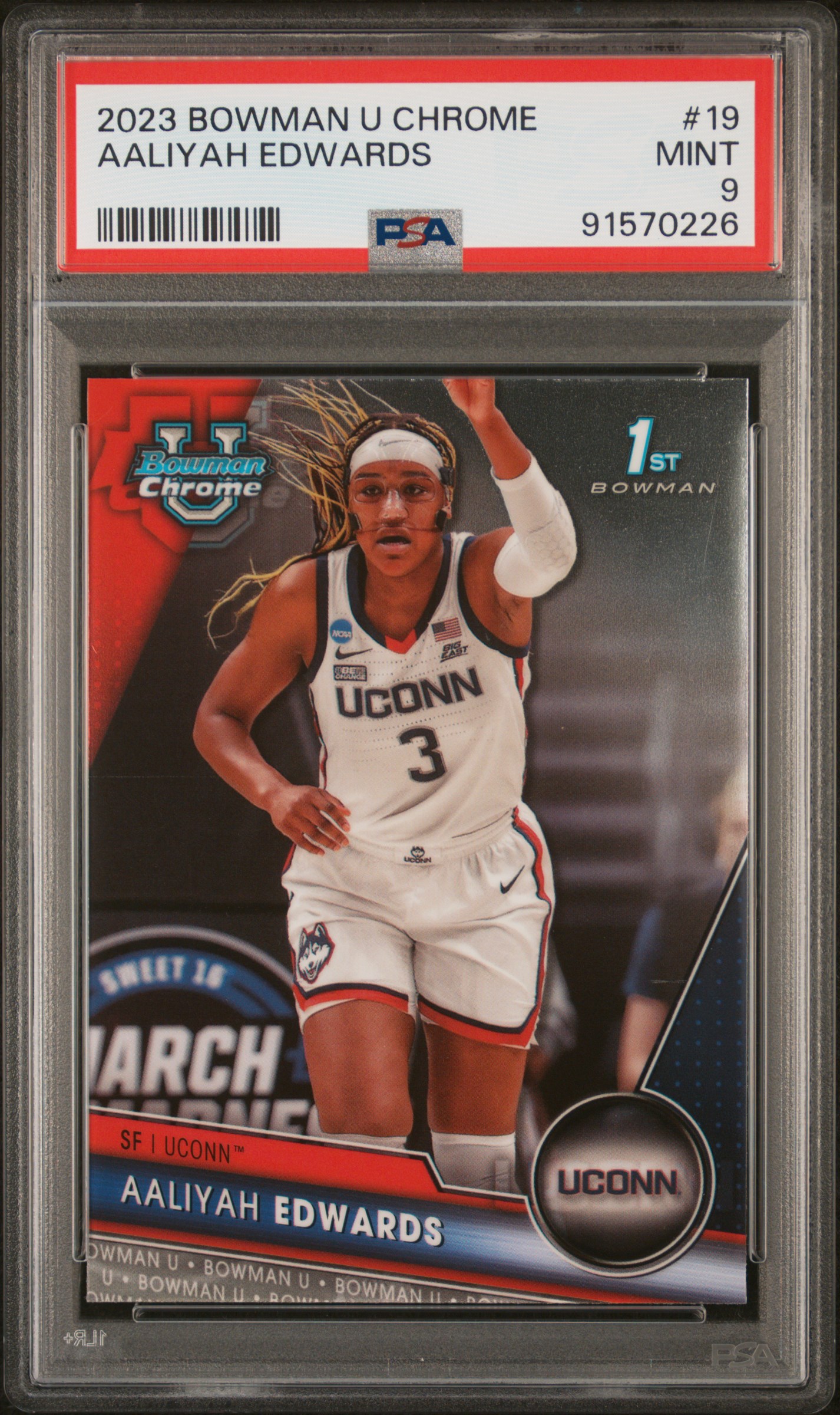 2023 Bowman University Chrome Aaliyah Edwards #19 Mint 9 front