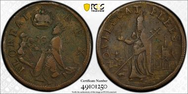 1670s NJ 1/4P Saint Patrick, Martin 8a.3-Da.5 VF20BN
