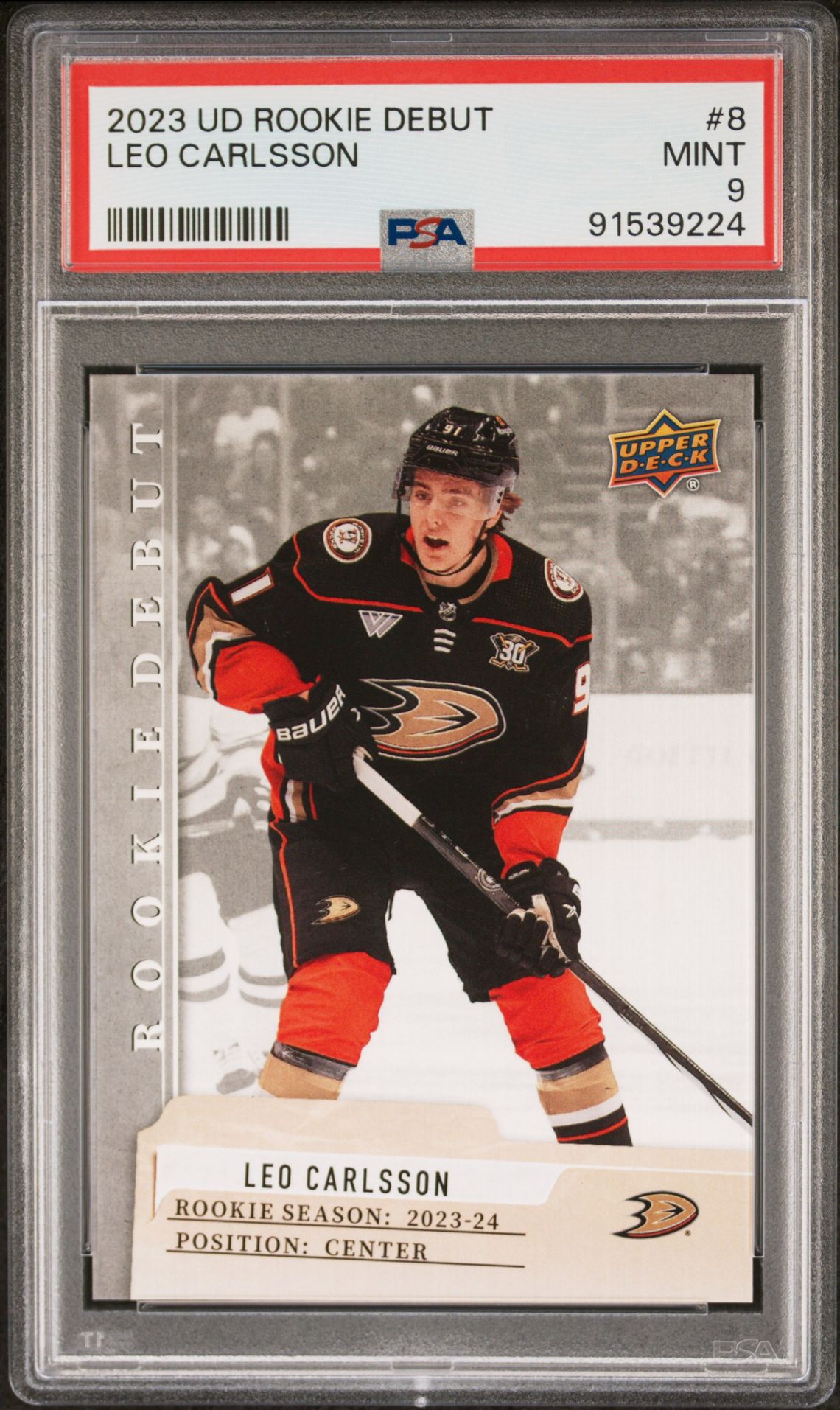2023 Upper Deck UPPER DECK ROOKIE DEBUT #8 Leo Carlsson front