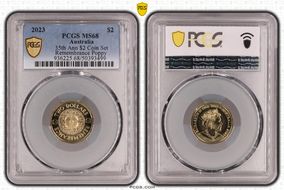 2023 $2 35th Ann $2 Coin Set Remembrance Poppy MS68