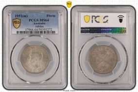 1951(m) Florin Jubilee KM-47  Ag MS64