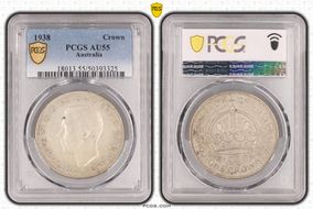 1938 Crown KM-34  Ag AU55