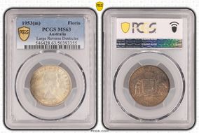 1953(m) Florin Large Reverse Denticles MS63