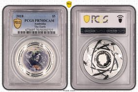2018 $5 The Earth PR70DCAM