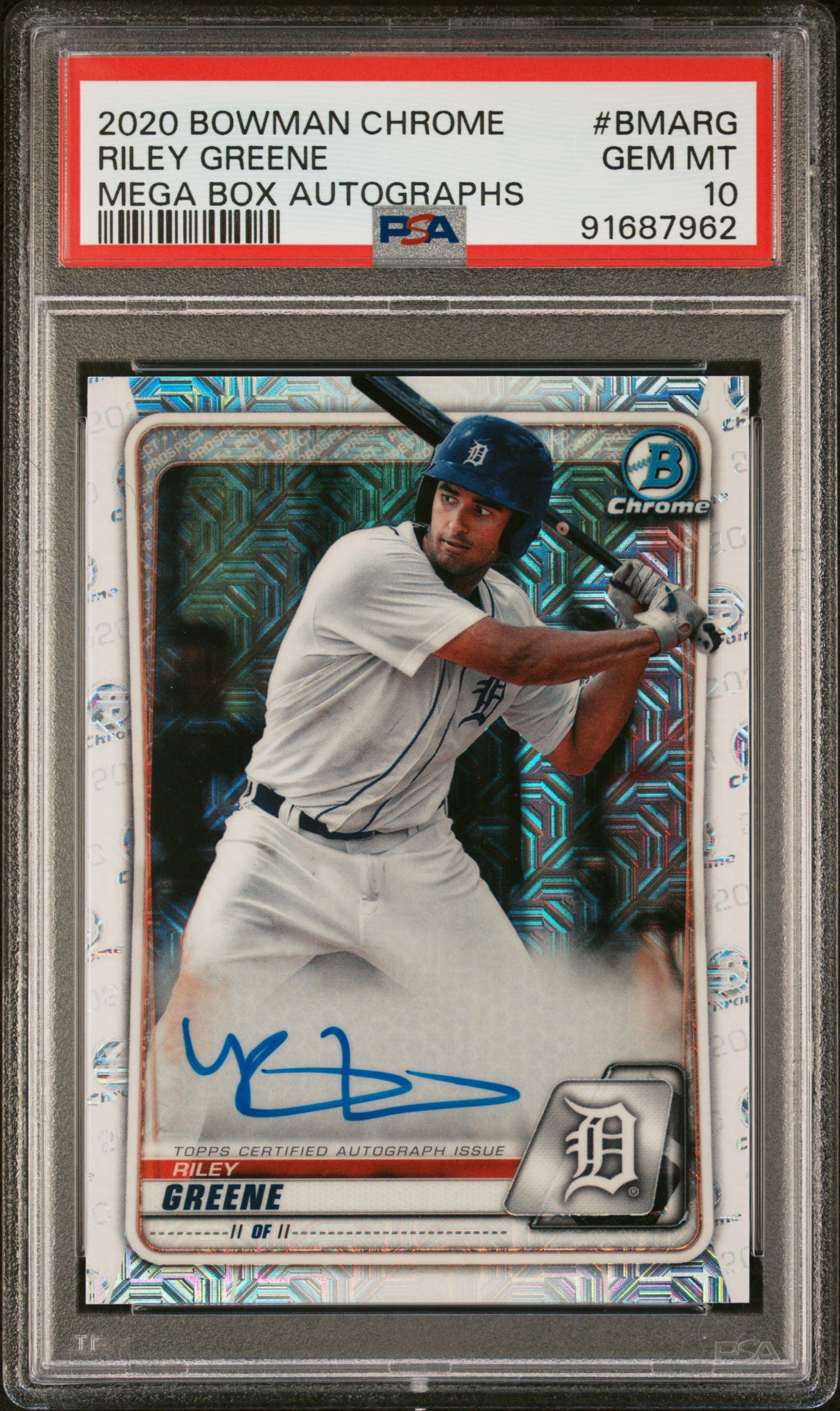 2020 #BMARG Riley Greene PSA 10 Bowman Chrome Mega Box Autographs