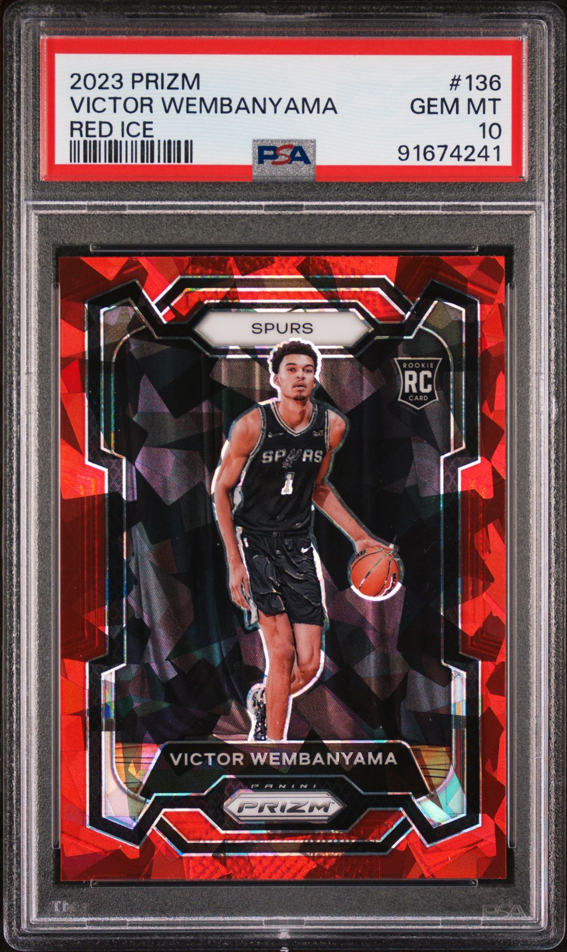 2023 Panini Prizm Red #136 Victor Wembanyama front