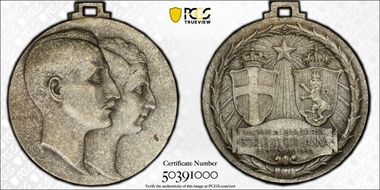 1930 Medal Denkov-961 Ag Boris Marriage 32mm MS64