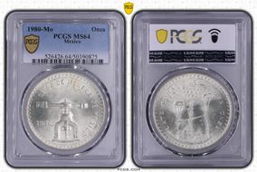 1980-Mo Onza KM-M49b.5  Ag MS64