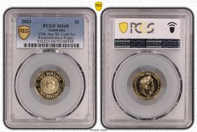 2023 $2 35th Ann $2 Coin Set Remembrance Poppy MS68