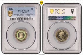 2024 $2 National Rugby League Men's Colorized - Green MS64