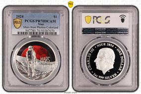 2024 $1 Mars from Phobos Colorized PR70DCAM