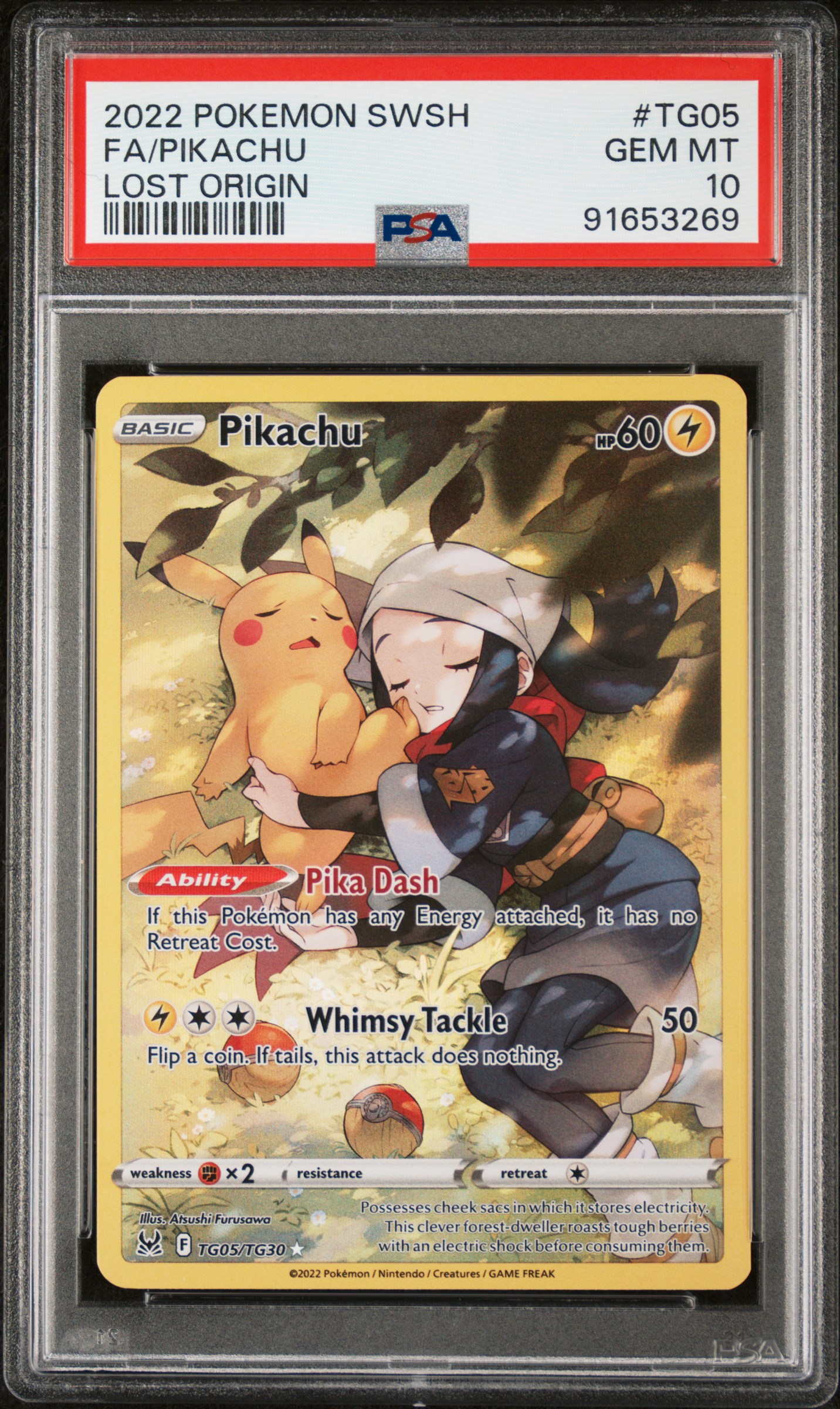 2022 #TG05 Full Art/Pikachu PSA 10 Sword & Shield Lost Origin