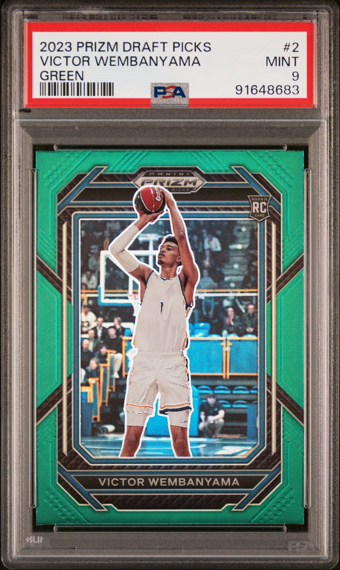 2023 Panini Prizm Draft Picks Victor Wembanyama #2 (Green Prizm) Mint 9 front